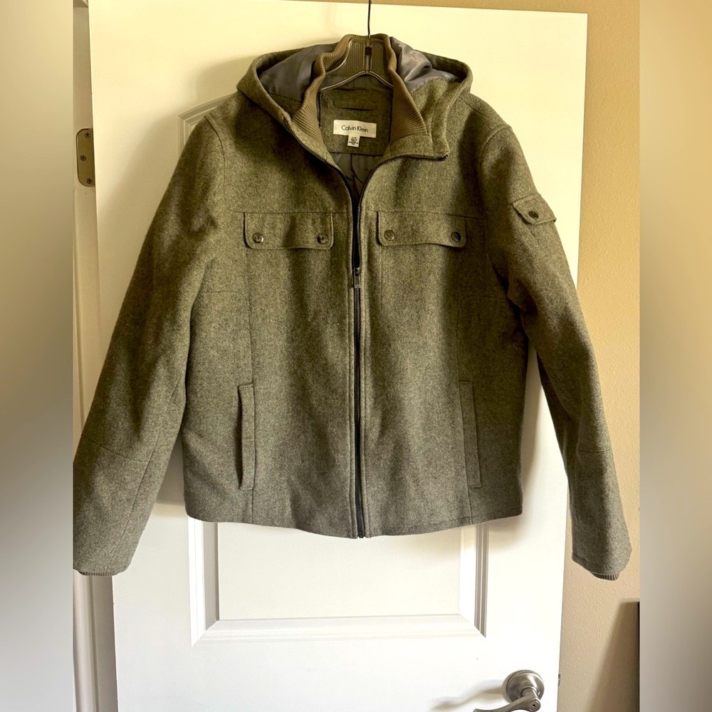 Calvin Klein Men’s Gray Hooded Jacket